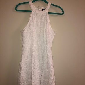 Lulu’s floral white halter dress